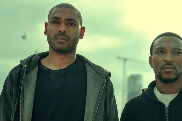 Ashley Walters (right) and Kane Robinson (Kano) (left) reprise their roles as DuShane and Sully in the final season of Top Boy