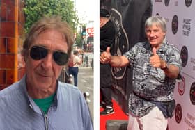 Steve Diggle of Buzzcocks and Mick Avory of The Kinks attended the unveiling of new stones on Camden’s Music Walk of Fame. (Photos by André Langlois)