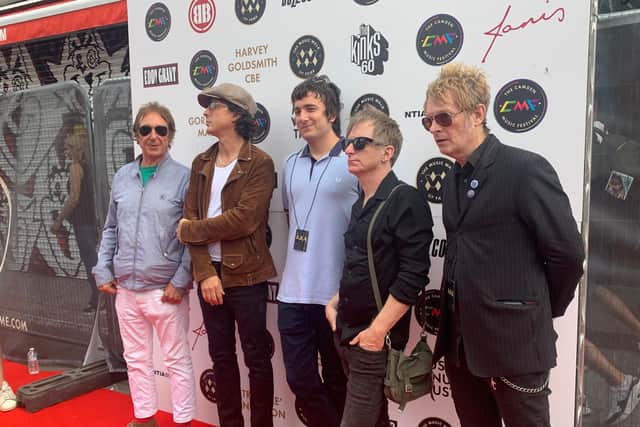 Buzzcocks, pictured with The Libertines’ Carl Barât at Camden’s Music Walk of Fame. (Photo by André Langlois)