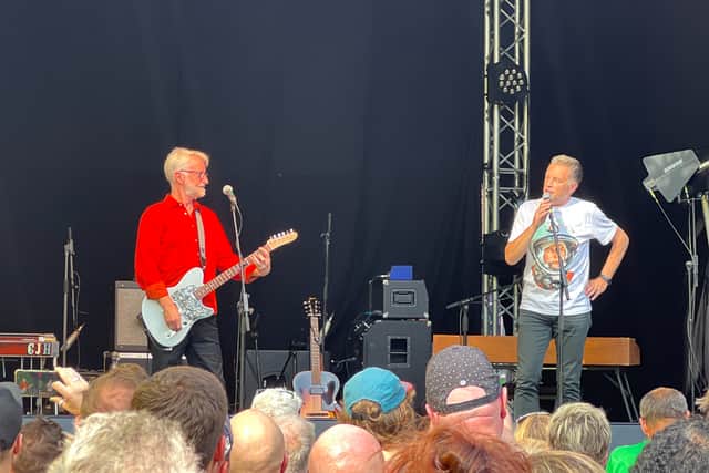 After his induction onto Camden’s Music Walk of Fame, Billy Bragg performed A New England with Chris Packham at Camden Music Festival. (Photo by André Langlois)
