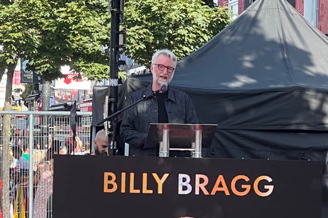 Billy Bragg at the Music Walk of Fame ceremony in Camden High Street. (Photo by André Langlois)