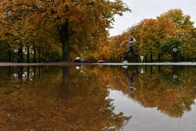 A jogger in a London park. Note: this is not part of Richmond Run-Fest. Credit: Justin Tallis/AFP via Getty Images.