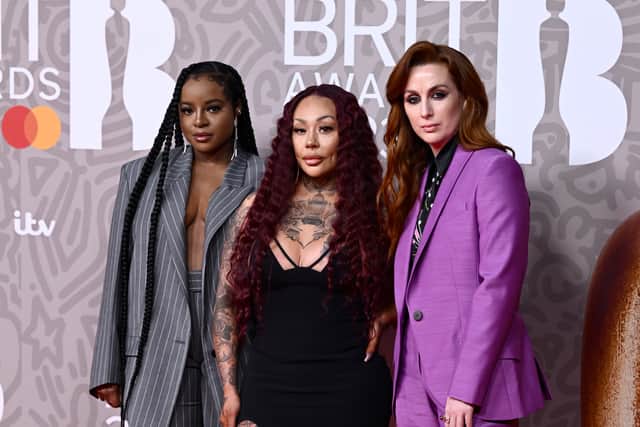 Sugababes members Keisha Buchanan, Mutya Buena and Siobhán Donaghy at the 2023 BRIT Awards. The trio will take to the London O2 arena stage this weekend.