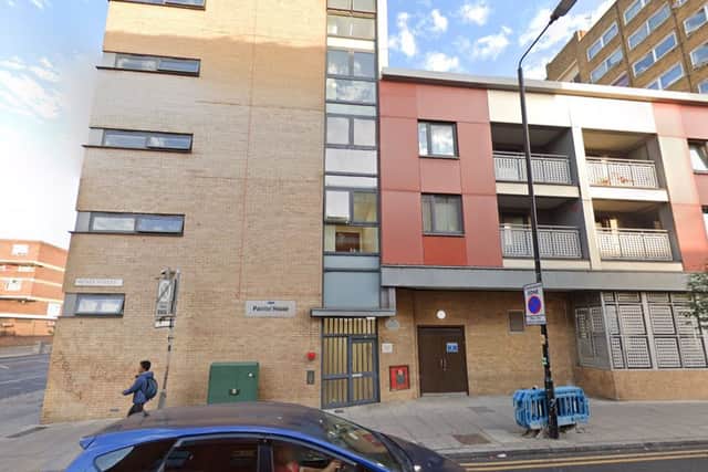 Painter House is a Tower Hamlets Community Housing block in east London, on the corner of Sidney Road and Commercial Street. Credit: Google.
