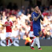 Enzo Fernandez of Chelsea reacts following the team's defeat during the Premier League match  (Photo by Eddie Keogh/Getty Images)