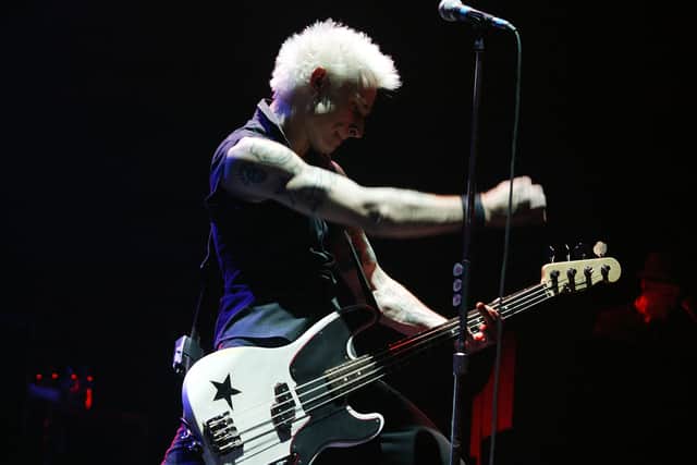 Green Day’s Mike Dirnt at Brixton Academy in 2005.  (Photo by Jo Hale/Getty Images)