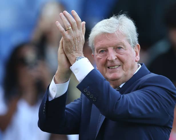  Roy Hodgson, Manager of Crystal Palace, applauds the fans after the Premier League match  (Photo by Steve Bardens/Getty Images)