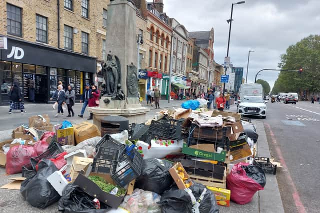 More of the rubbish seen along Whitechapel Road. Credit: Ben Lynch.