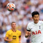  Heung-Min Son of Tottenham Hotspur during the Premier League match between Tottenham Hotspur and Sheffield United  (Photo by Stephen Pond/Getty Images)