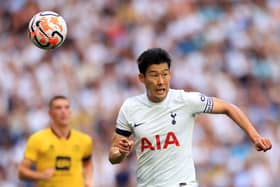  Heung-Min Son of Tottenham Hotspur during the Premier League match between Tottenham Hotspur and Sheffield United  (Photo by Stephen Pond/Getty Images)