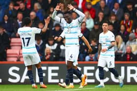 Benoit Badiashile of Chelsea celebrates after scoring their sides second goal during the Premier League match (Photo by Bryn Lennon/Getty Images)