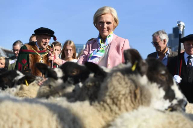 Mary Berry had a go at leading the Sheep Drive in 2017.