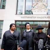 The family of Chris Kaba outside Westminster Magistrates court on September 21, 2023. (Photo by Belinda Jiao/Getty Images)