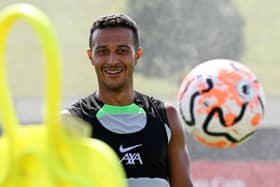 : (THE SUN OUT, THE SUN ON SUNDAY OUT) Thiago Alcantara of Liverpool during a training session on July 21, 2023 in UNSPECIFIED . (Photo by Nick Taylor/Liverpool FC/Liverpool FC via Getty Images)