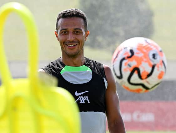 : (THE SUN OUT, THE SUN ON SUNDAY OUT) Thiago Alcantara of Liverpool during a training session on July 21, 2023 in UNSPECIFIED . (Photo by Nick Taylor/Liverpool FC/Liverpool FC via Getty Images)