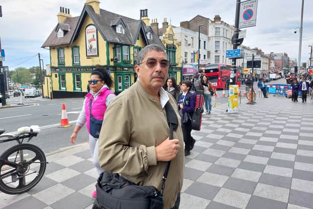 Peter Torres, who lives north of Croydon in Sydenham, said he has a ULEZ-compliant vehicle, but is worried about those on lower incomes. Credit: Ben Lynch.