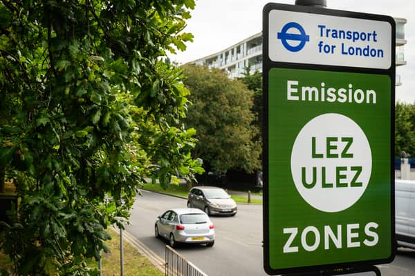 Prior to the ULEZ expansion on August 29, Slough was the only council bordering London which had agreed to have signs installed on its land. Credit: Leon Neal/Getty Images.
