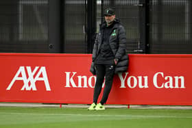  SEPTEMBER 28: (THE SUN OUT, THE SUN ON SUNDAY OUT) Jurgen Klopp manager of Liverpool during a training session at AXA  (Photo by Andrew Powell/Liverpool FC via Getty Images)