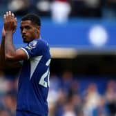 Levi Colwill of Chelsea applauds the fans following the Premier League match between Chelsea FC and Aston Villa  (Photo by Ben Hoskins/Getty Images)