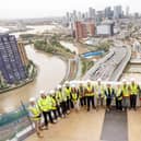 The topping out ceremony at Manor Road Quarter in Canning Town