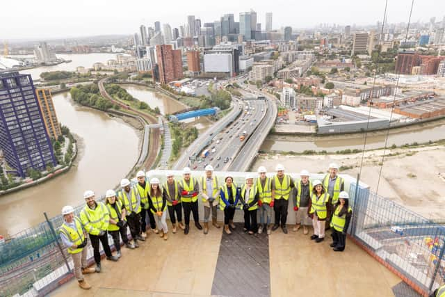 The topping out ceremony at Manor Road Quarter in Canning Town