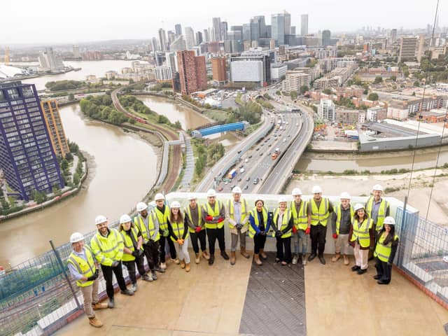 The topping out ceremony at Manor Road Quarter in Canning Town