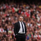 Ange Postecoglou, Manager of Tottenham Hotspur, reacts during the Premier League match  (Photo by Ryan Pierse/Getty Images)