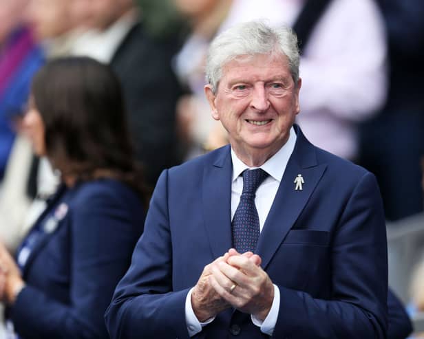 : Roy Hodgson, Manager of Crystal Palace, looks on prior to the Premier League match between Crystal Palace and Fulham FC  (Photo by Steve Bardens/Getty Images)