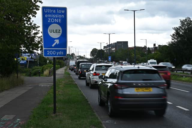The data shows that in 2022, 167,663 ULEZ fines were issued to vehicles registered outside of the UK. Credit: Justin Tallis/AFP via Getty Images.