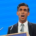 Prime minister Rishi Sunak speaks during the final day of the Conservative Party Conference. Credit: Carl Court/Getty Images.