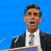 Prime minister Rishi Sunak speaks during the final day of the Conservative Party Conference. Credit: Carl Court/Getty Images.