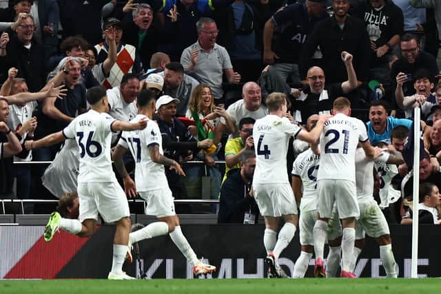 Spurs celebrated in style after a late winner against Liverpool (Image: Getty Images)