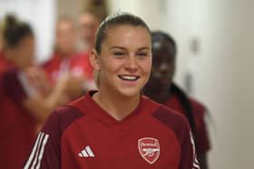 Alessia Russo returns to Manchester United with Arsenal for the first time tomorrow night. Cr. Getty Images