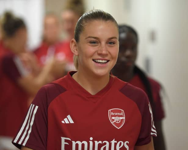 Alessia Russo returns to Manchester United with Arsenal for the first time tomorrow night. Cr. Getty Images