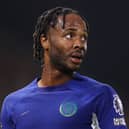 Raheem Stirling of Chelsea looks on during the Premier League match between Fulham FC and Chelsea FC . (Photo by Ryan Pierse/Getty Images)