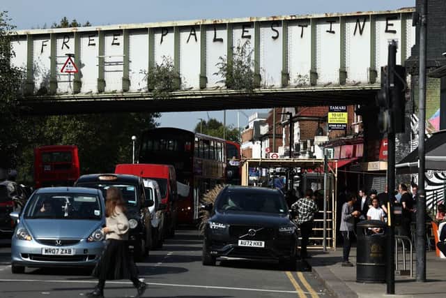 Pro-Palestinian graffiti has appeared in Golders Green after attack on Israel 
