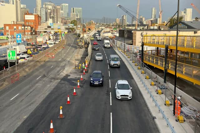 Works on the Blackwall Tunnel in October 2023. Credit: TfL.