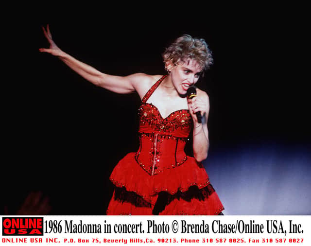 Madonna in concert in 1986. (Photo by Brenda Chase/Stringer/Getty/Hutton archive)