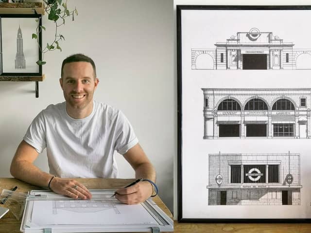 Stephen Woodgate has been doing illustrations of London's Tube stations since spring 2020. Credit: Stephen Woodgate.