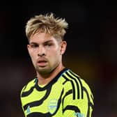 Arsenal attacking midfielder Emile Smith Rowe is reportedly a target for Newcastle United.  (Photo by Alex Pantling/Getty Images)