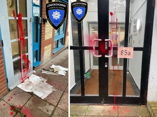 The Met said it is investigating whether the paint thrown at the two north London Jewish schools is connected. Credit: Shomrim. 