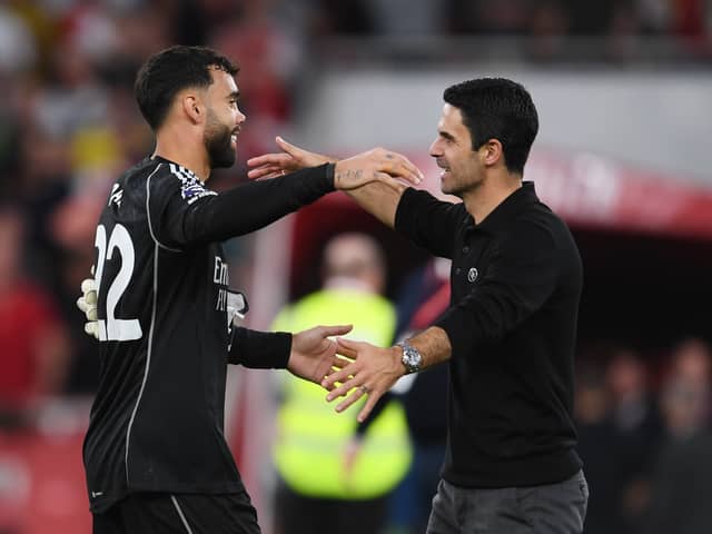 David Raya has recently replaced Aaron Ramsdale in the Arsenal goal. (Getty Images)