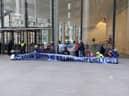 The Christian Climate Action Group was involved in the protests a 10 Lloyd's of London offices. Credit: Ben Lynch.
