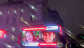 The billboards were being driven through central London. Credit: Campaign Against Antisemitism.