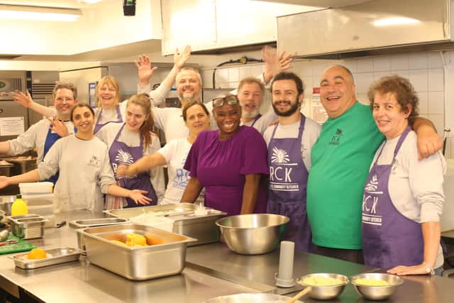 Andi Oliver joined volunteers at Refugee Community Kitchen’s London base in Gospel Oak