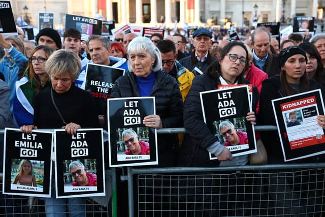 The names of those captured were read out during the demonstration. Credit: Peter Nicholls/Getty Images.