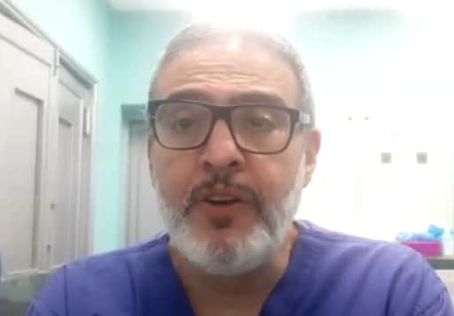 Prof Ghassan Abu-Sittah, a plastic and reconstructive surgeon based in London is volunteering in Al-Shifa hospital in Gaza. Credit: BBC