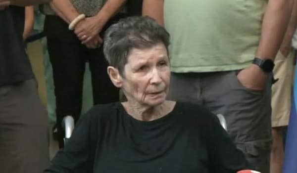 Yocheved Lifschitz, 85, has been released by Hamas. (Photo by BBC)