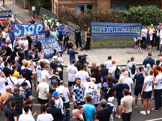Tottenham Hotspur fans protest ticket price rises before the fixture with Manchester United in August (Image: Getty Images)