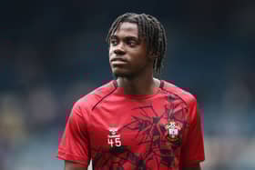 Romeo Lavia of Southampton looks on during his warm up prior to the Sky Bet Championship match between Sheffield Wednesday  (Photo by George Wood/Getty Images)